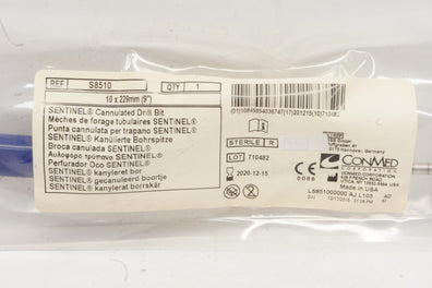 ConMed S8510 Sentinel Cannulated Drill Bit 10mm x 9inch (x)